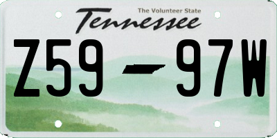 TN license plate Z5997W