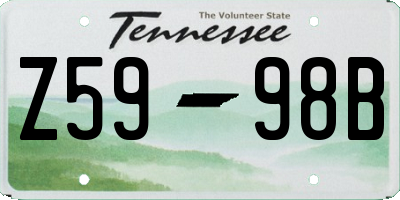 TN license plate Z5998B