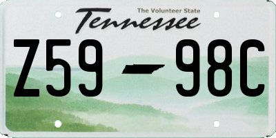 TN license plate Z5998C