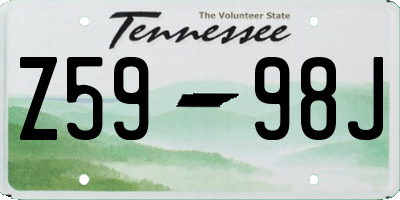 TN license plate Z5998J