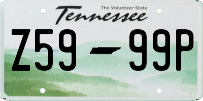 TN license plate Z5999P