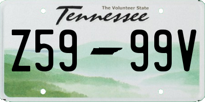 TN license plate Z5999V