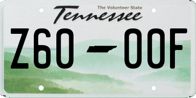 TN license plate Z6000F