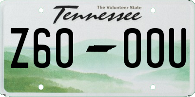 TN license plate Z6000U