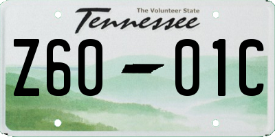 TN license plate Z6001C
