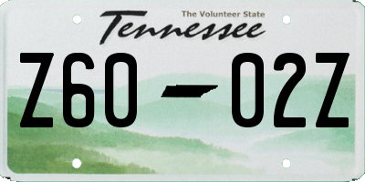 TN license plate Z6002Z