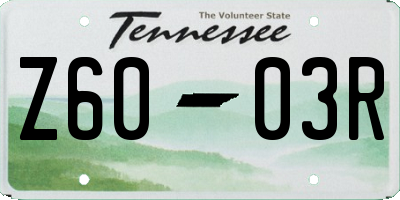 TN license plate Z6003R