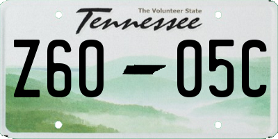TN license plate Z6005C