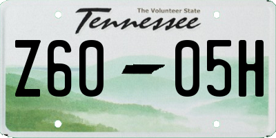 TN license plate Z6005H