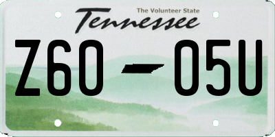 TN license plate Z6005U