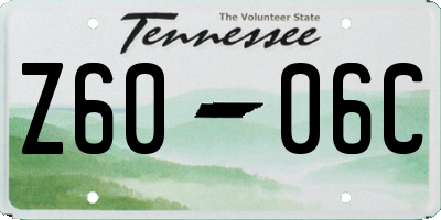 TN license plate Z6006C