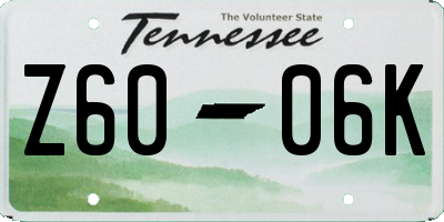 TN license plate Z6006K