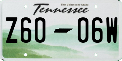 TN license plate Z6006W