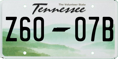 TN license plate Z6007B