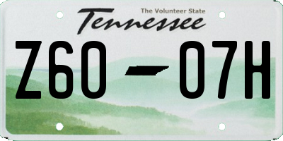 TN license plate Z6007H
