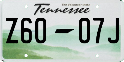 TN license plate Z6007J