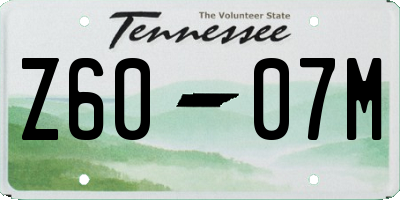 TN license plate Z6007M
