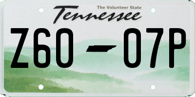 TN license plate Z6007P