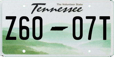 TN license plate Z6007T