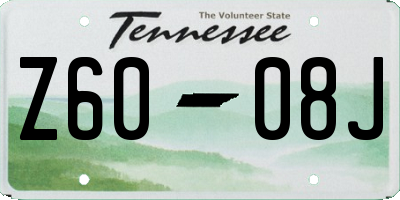 TN license plate Z6008J