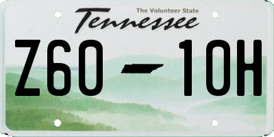 TN license plate Z6010H