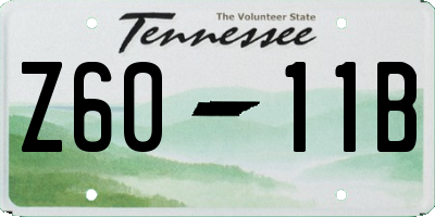 TN license plate Z6011B