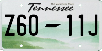 TN license plate Z6011J