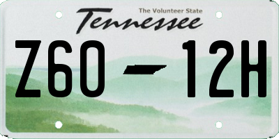 TN license plate Z6012H