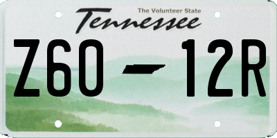 TN license plate Z6012R