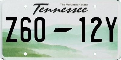 TN license plate Z6012Y