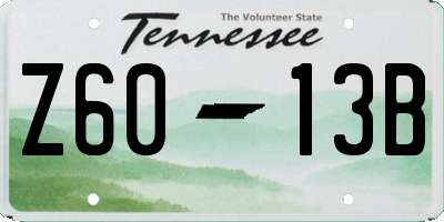 TN license plate Z6013B