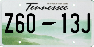TN license plate Z6013J