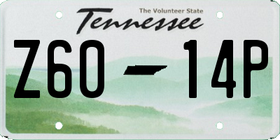 TN license plate Z6014P