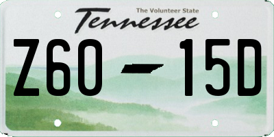 TN license plate Z6015D