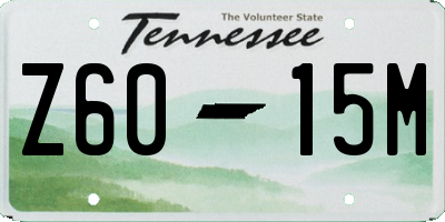 TN license plate Z6015M