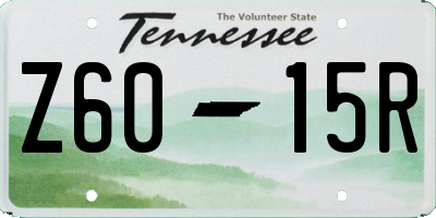 TN license plate Z6015R