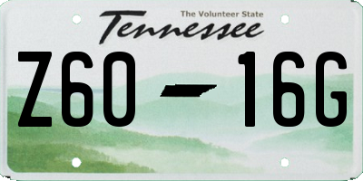 TN license plate Z6016G