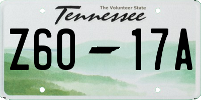 TN license plate Z6017A