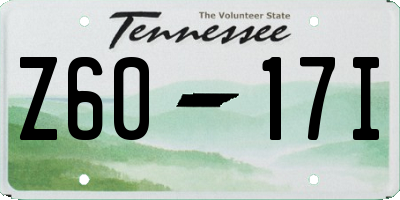 TN license plate Z6017I