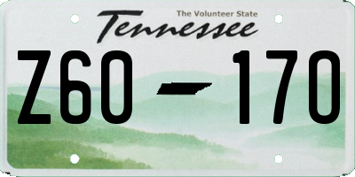 TN license plate Z6017O