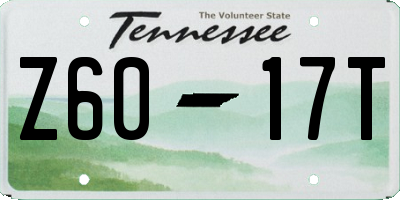 TN license plate Z6017T