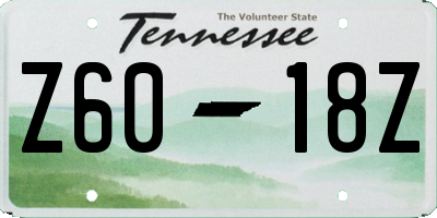TN license plate Z6018Z