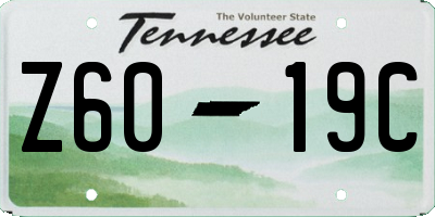 TN license plate Z6019C