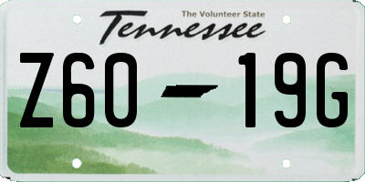 TN license plate Z6019G