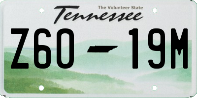 TN license plate Z6019M