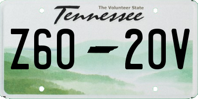 TN license plate Z6020V
