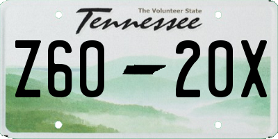 TN license plate Z6020X