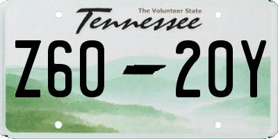 TN license plate Z6020Y