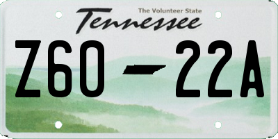TN license plate Z6022A