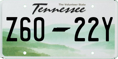 TN license plate Z6022Y